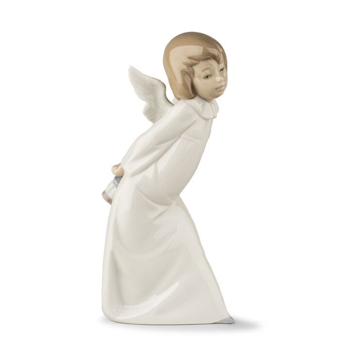 Curious Angel Figurine in Lladró