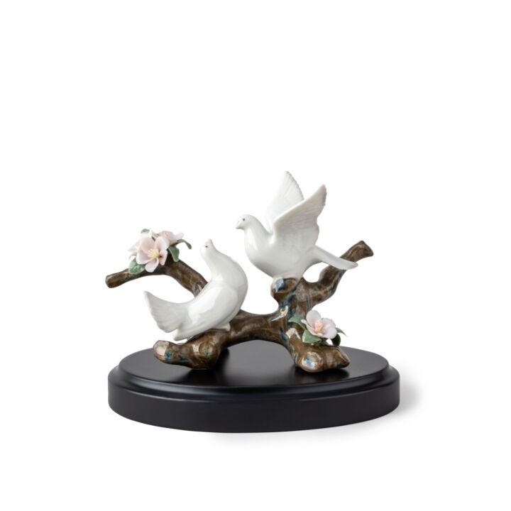 Doves on A Cherry Tree Figurine in Lladró