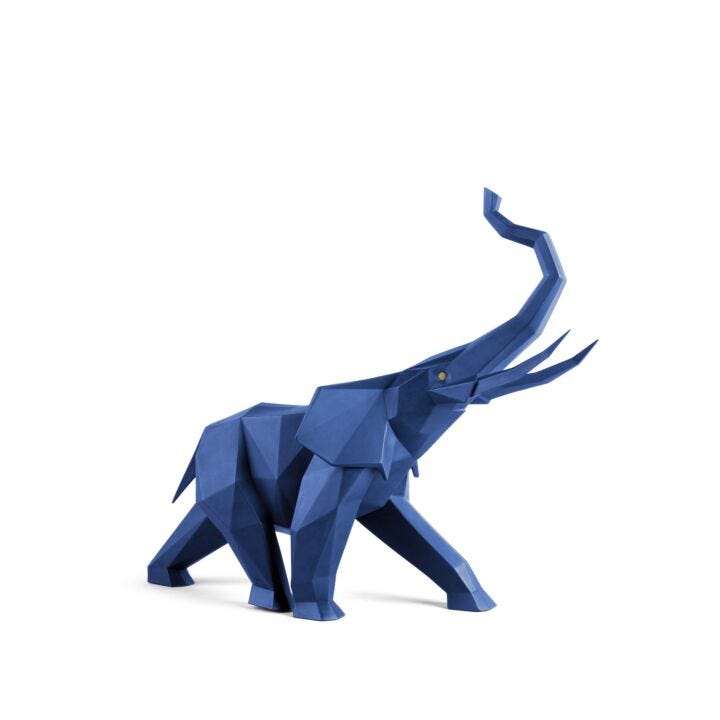 Scultura Elefante (azzurro) in Lladró