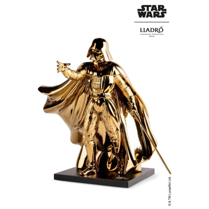 Darth Vader™ Sculpture. Golden. Limited Edition in Lladró