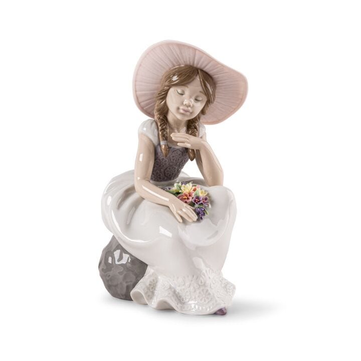 Lladro Porcelain Figures-Black Legacy Close to my Heart Girl with