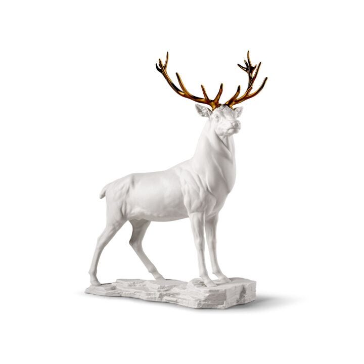 Deer Sculpture. White-copper in Lladró