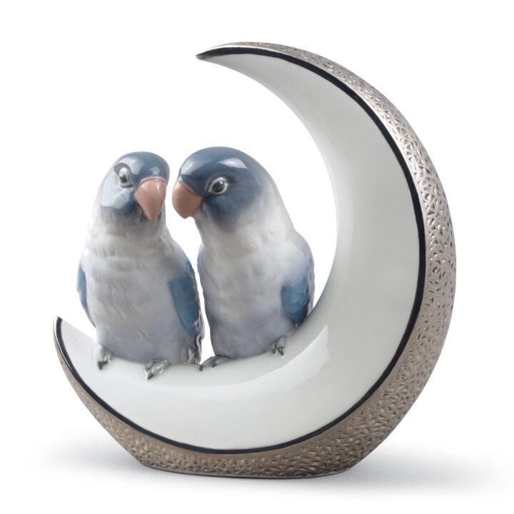 Figurina Uccelli Prendimi la luna. Lustro argento in Lladró