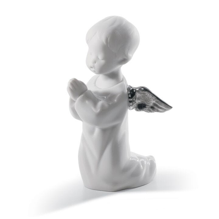 Angel Praying Angel Figurine. Silver Lustre in Lladró
