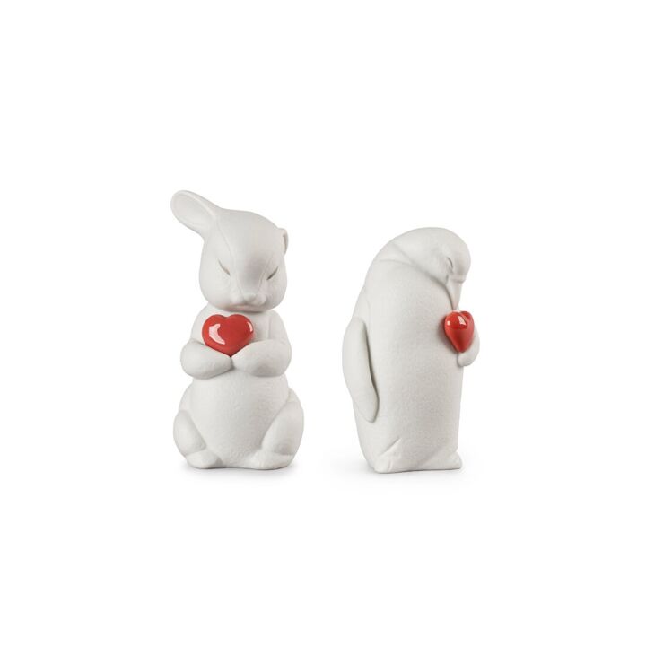 Puffy Bunny and Colby Penguin Set in Lladró