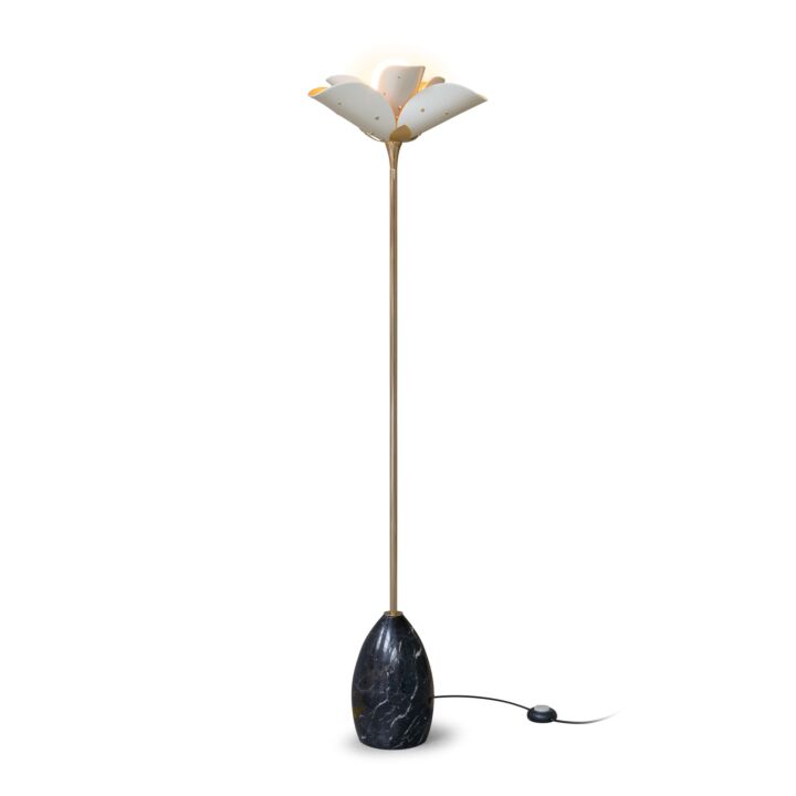 Blossom Floor Lamp. White and Golden Luster. (US) in Lladró