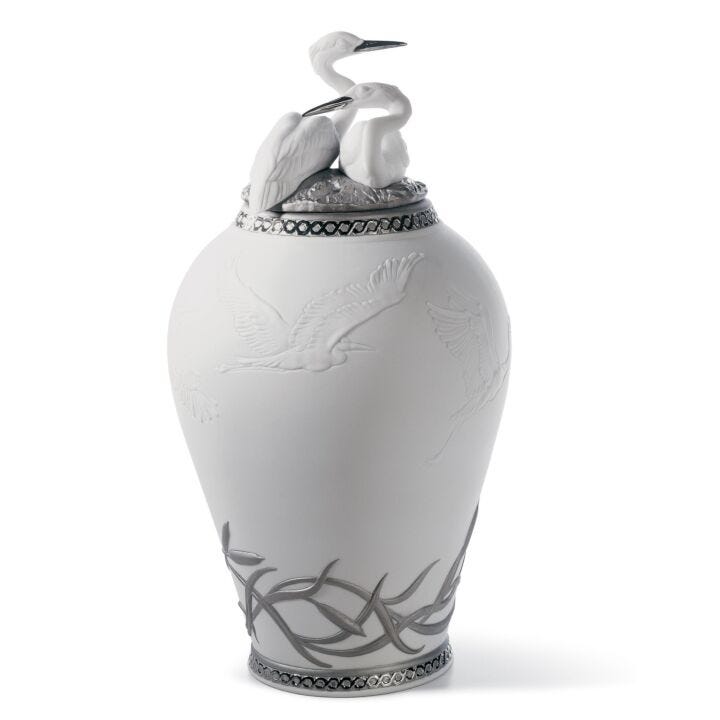 Heron's Vase II (Re-Deco/Silver) in Lladró