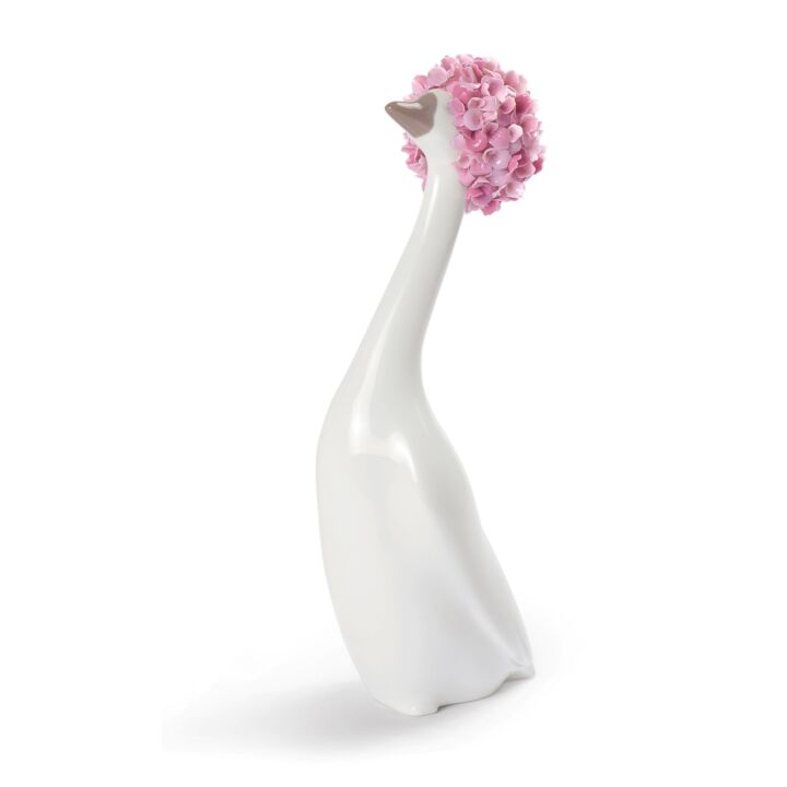 Goossiping Goose Figurine. Pink in Lladró