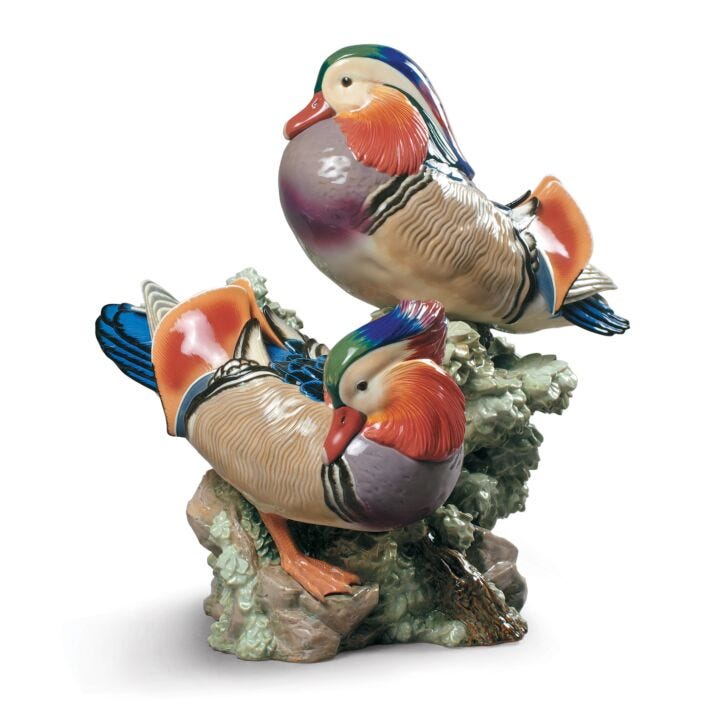 Escultura Patos mandarines. Serie limitada en Lladró