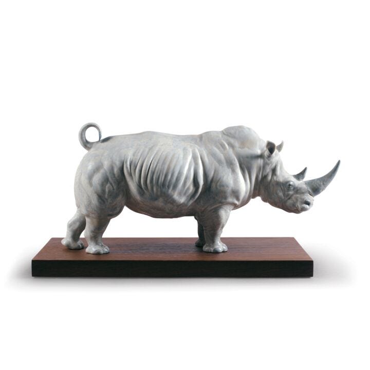 White Rhino Figurine in Lladró