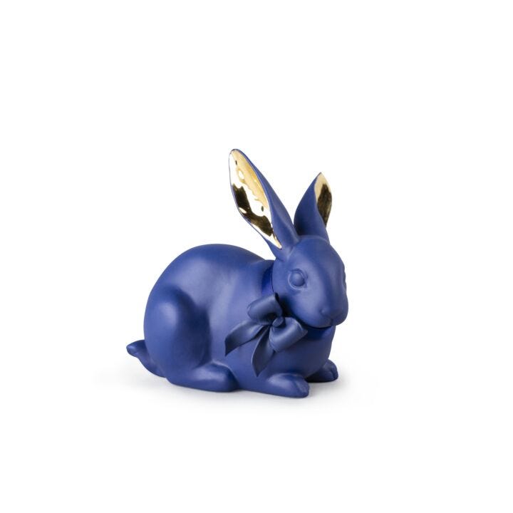 Attentive Bunny. Blue-Gold in Lladró