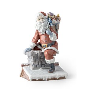 Down The Chimney Santa Figurine. Limited Edition