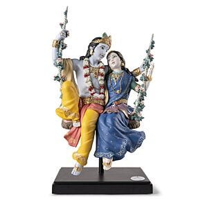 Scultura Radha Krishna in altalena. Serie Limitata