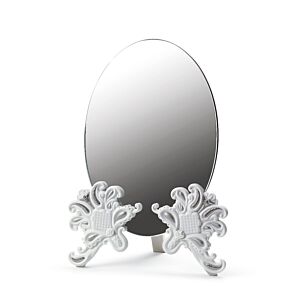 Vanity Mirror. Silver Lustre and White