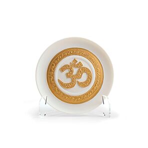 Om Decorative Plate. Golden Lustre