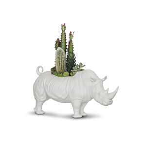 Figura Rhino Garden. Blanco Mate. Plant the Future