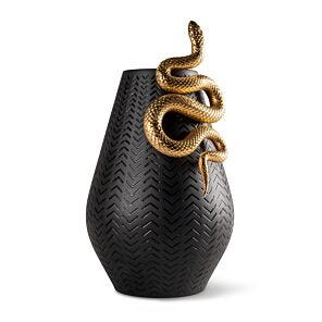 Vase - Limics24 - Grand À Poser Sol Céramique Rayures Marron Noir