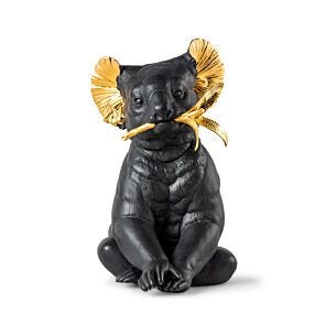 Escultura Koala. Negro-dorado. Serie Limitada