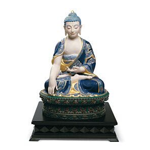 Scultura Budda Shakyamuni. Lustro oro. Edizione limitata