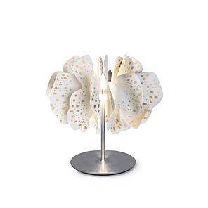 Nightbloom Table Lamp. White & gold. (UK)