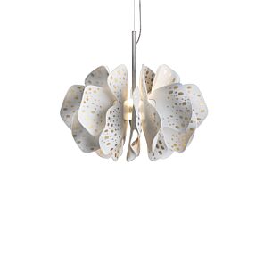 Nightbloom Hanging Lamp 40cm. White & gold. (US)