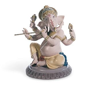 인도 플루트를 연주하는 힌두교 신 반수리 가네샤