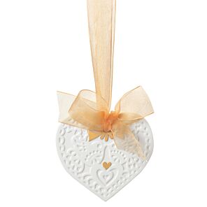 Christmas Heart Ornament. Golden Lustre