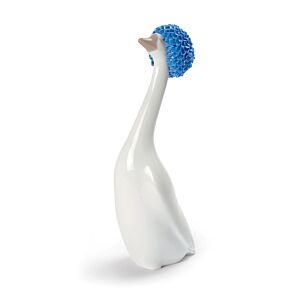 Goossiping Goose Figurine. Blue