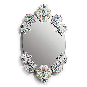 Oval Wall Mirror without Frame. Multicolor. Limited Edition