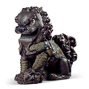 Oriental Lioness Sculpture. Black