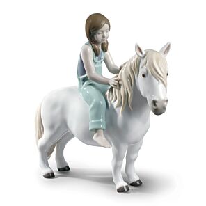 Girl with Pony Figurine