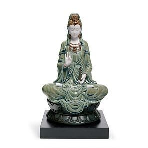 Figurina Kwan Yin. Verde