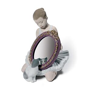 A Purr-Fect Reflection Ballet Girl Figurine