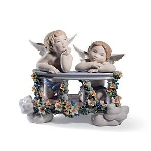 Celestial Balcony Angels Figurine. Limited Edition