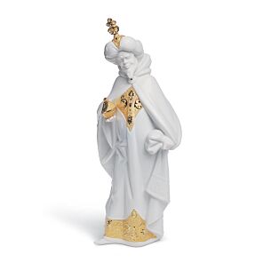 King Balthasar Nativity Figurine. Golden Lustre