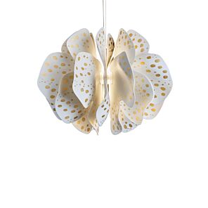 Nightbloom Hanging Lamp 60cm. White & gold. (US)