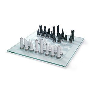 Chess Set. Silver Lustre