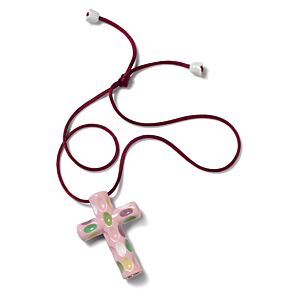 Latin Cross Pendant. Pink