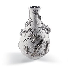 Dragons bud vase-white back. (Re-Deco)