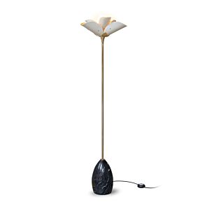 Blossom Floor Lamp. White and Golden Luster. (CE)