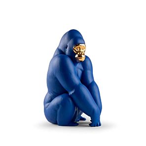 Gorilla Sculpture. Blue-Gold. Limited Edition