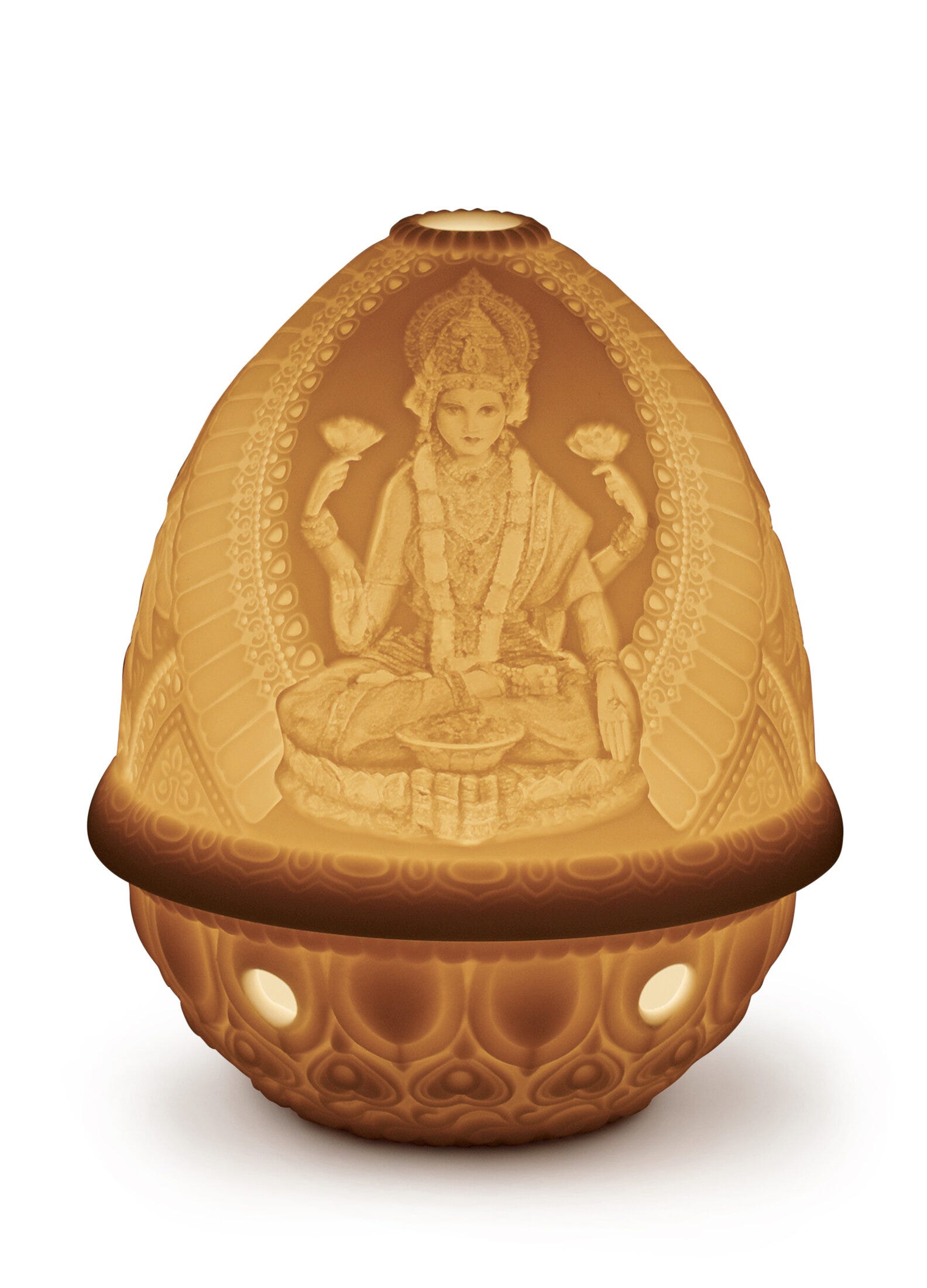 買付期間リヤドロ 01017339 Lithophane Votive Light Hindu Wealth Lakshmi- LLADRO リヤドロ