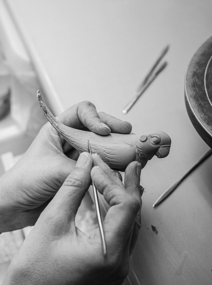 Ephemeral treasures sculpture creation process