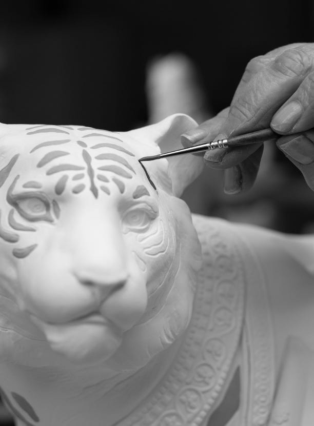 Handcrafted process of the sculpture